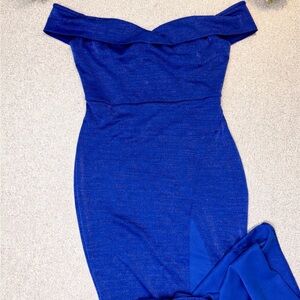 Off-Shoulder Royal Blue Women's Dress